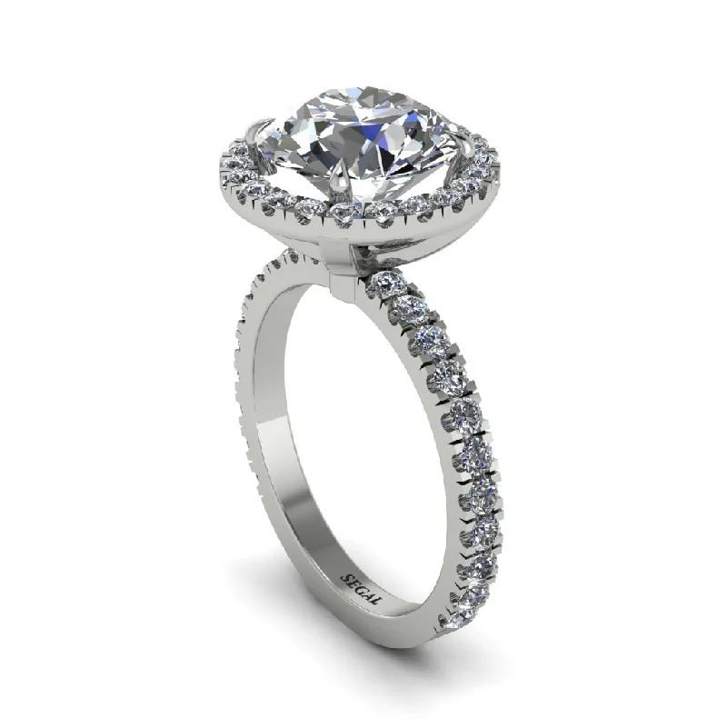 Classic Wedding Rings For Every Couple-Round Cut Diamond Halo Engagement Ring - Charleigh No. 3