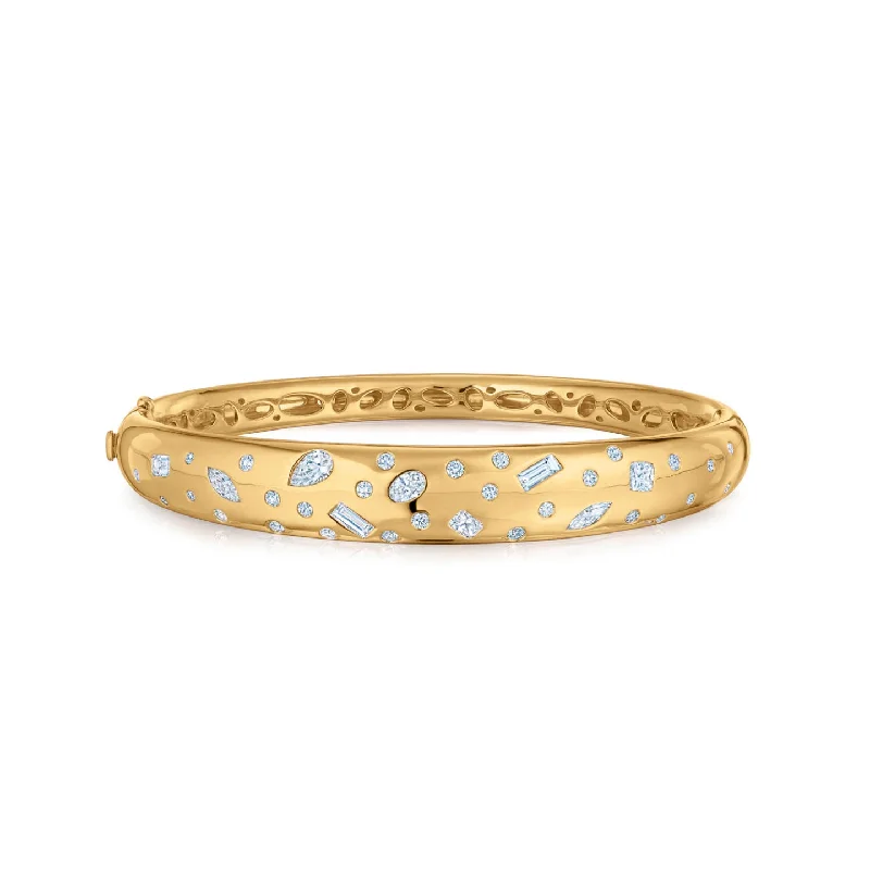 Bangles For Bridesmaids-KWIAT Cobblestone Bangle with Diamond Accents B-19537-0-18KY