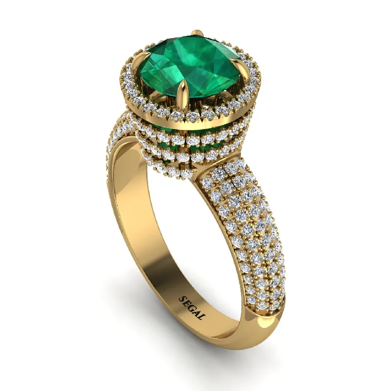 Stunning Engagement Rings For Brides-Emerald Cluster Halo Engagement Ring - Katie No. 4