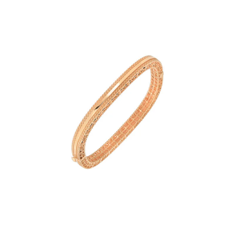 Bangles With Sleek Design-Princess Bangle Bracelet in 18K Rose Gold