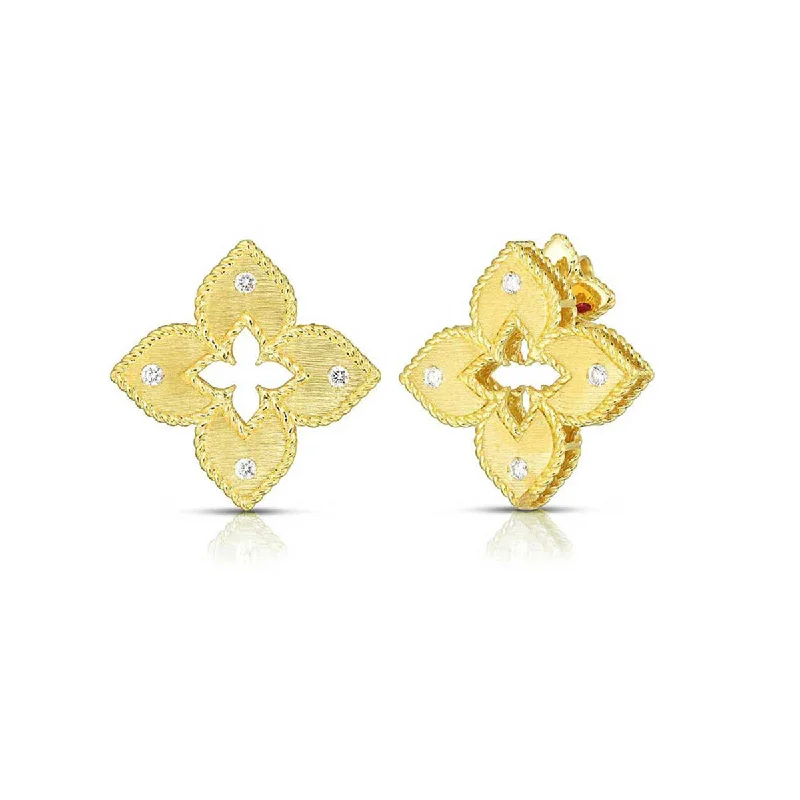 Personalized Earrings For One-of-a-Kind Gifts-18K Petite Venetian Earrings with Diamonds