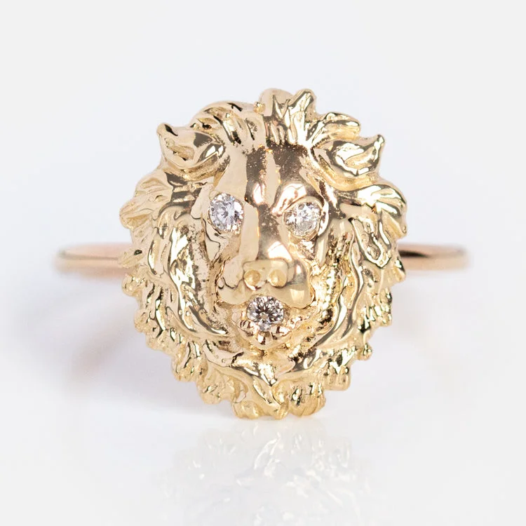 Elegant Gemstone Engagement Rings For Brides-Courage the Lion Ring