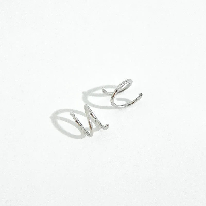 Sleek Silver Earrings For Daily Wear-Simple Spiral in Silver