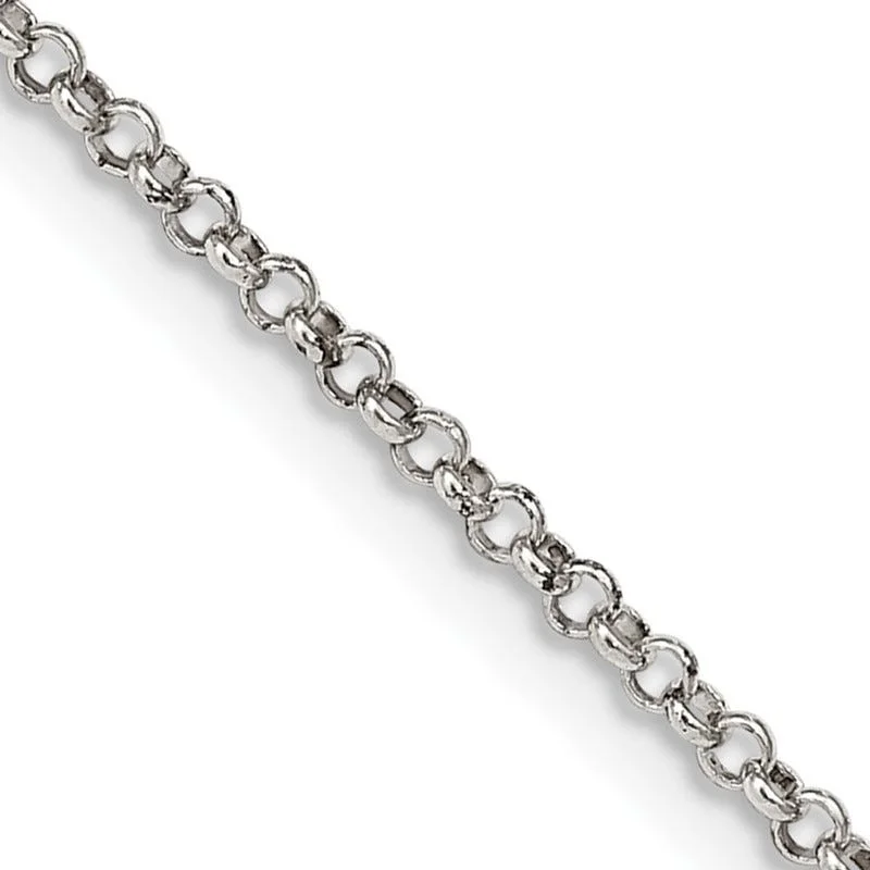 Layered Pearl Necklaces For Bridal Fashion-Sterling Silver 1.5mm Rolo Chain Necklace w/2in ext.