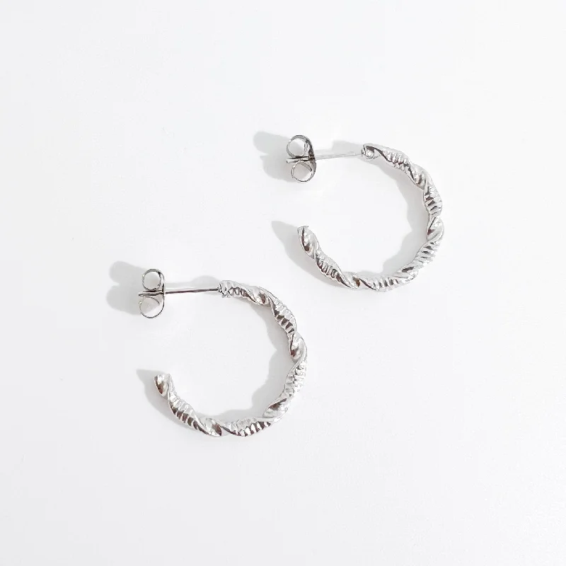 Custom Sterling Silver Earrings For Brides-Valerie Silver Hoops