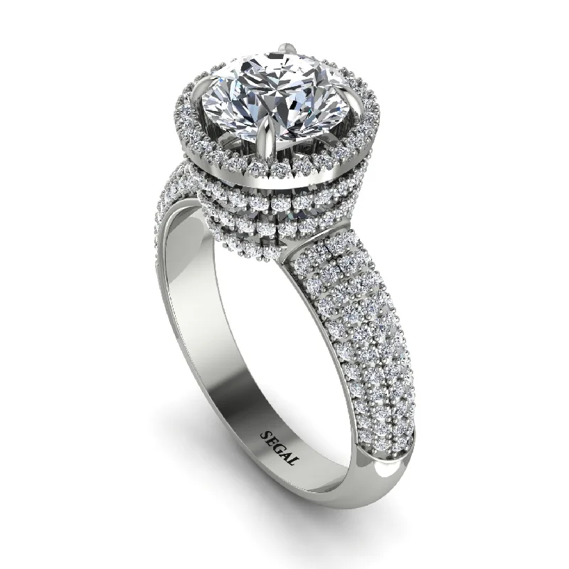 Custom Wedding Rings For Non-Traditional Brides-Diamond Cluster Halo Engagement Ring - Katie No. 3