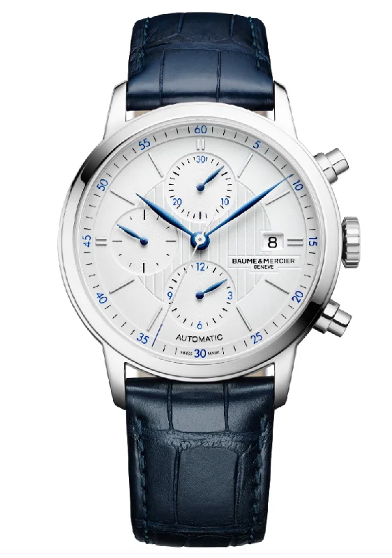 Watches With Textured Finish-Baume & Mercier Classima 42mm Automatic Watch - 10330