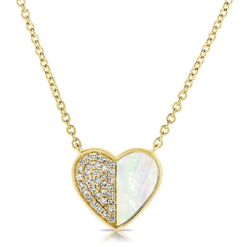 Trendy Choker Necklaces For Party Wear-14K Hearts & Love Pendant Necklace