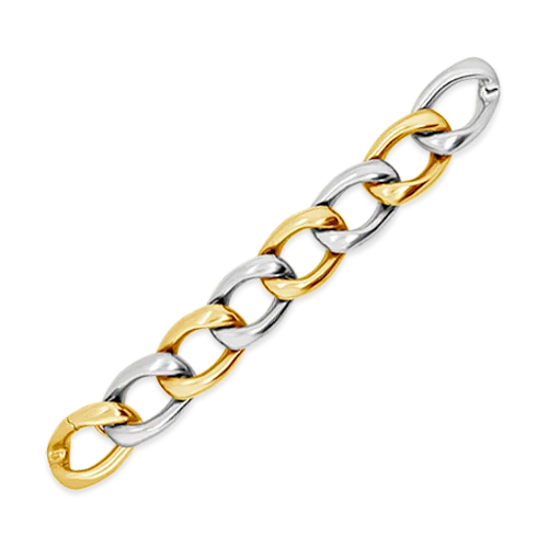 Bracelets For Fashion Jewelry-Yellow & White Gold Link Estate Bracelet