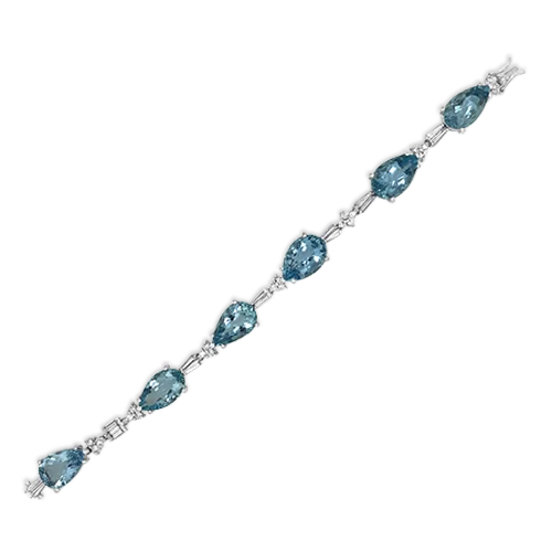 Bracelets For Jewelry Collectors-Aquamarine & Diamond Bracelet