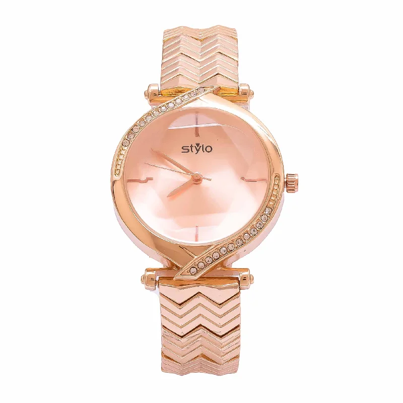 Watches With Oval Shapes-Copper Ladies Watch J33481