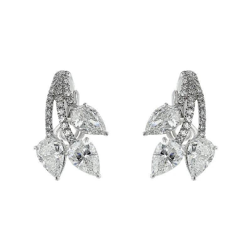 Minimalist Earrings For Subtle Style-18K White Gold Brilliant Diamond Earrings