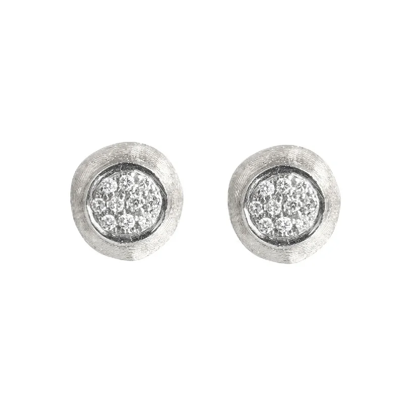 Simple Gold Earrings For Timeless Style-18K White Gold and Diamond Stud Earrings