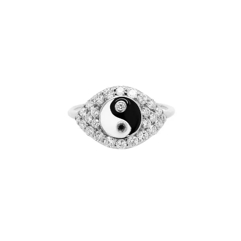 Beautiful Cocktail Rings For Weddings-Yin Yang Ring | 2.4GMS .65CT | Diamond