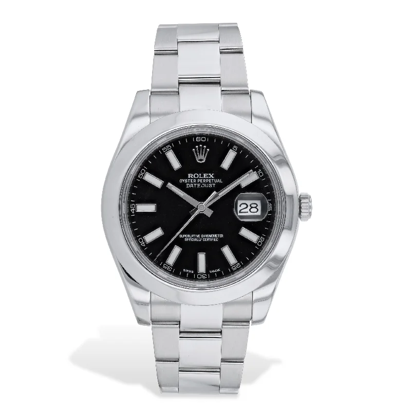 Watches With Minimalist Design-Rolex Datejust II Stainless Steel Estate Watch - 116300