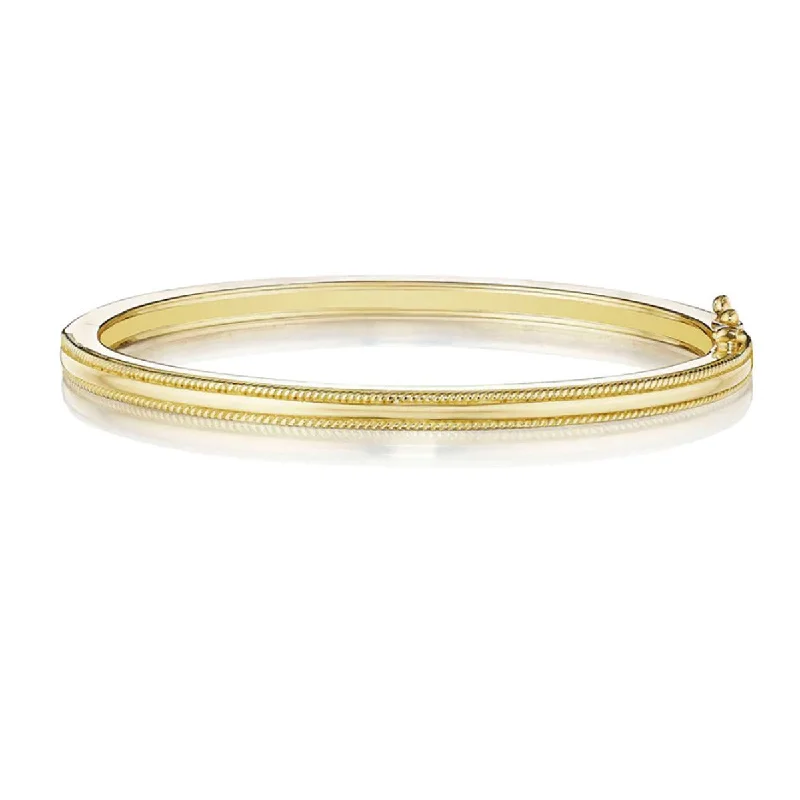 Bangles With White Gold Plating-Twist Edge Bangle Bracelet