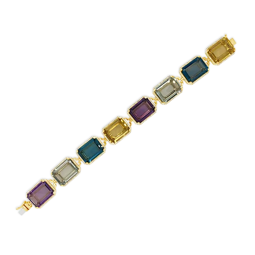 Bracelets For Vintage Lovers-Multi-gemstone & Diamond Bracelet