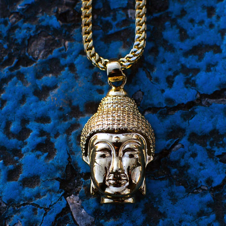 Custom Message Necklaces For Personalized Jewelry-Buddha Head Necklace