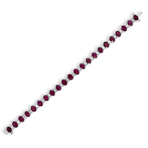 Bracelets With Multicolor Stones-Ruby & Diamond Bracelet