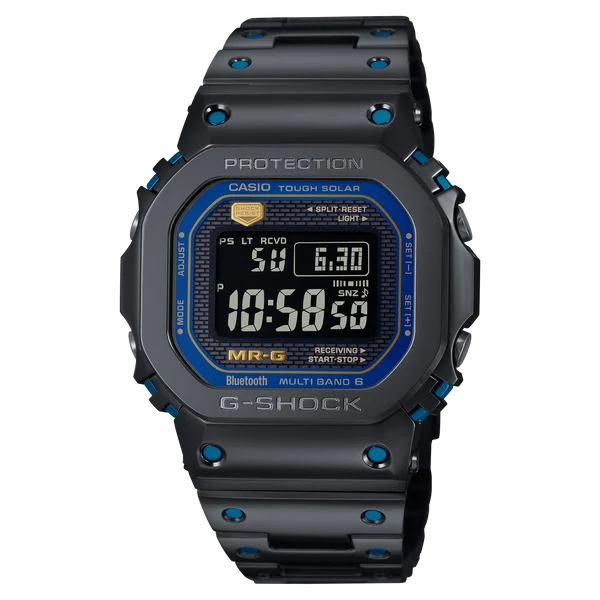 Watches For Glamorous Look-G-Shock MRGB5000BA-1 Super Titanium Square Cobalt Chrome Bluetooth Solar