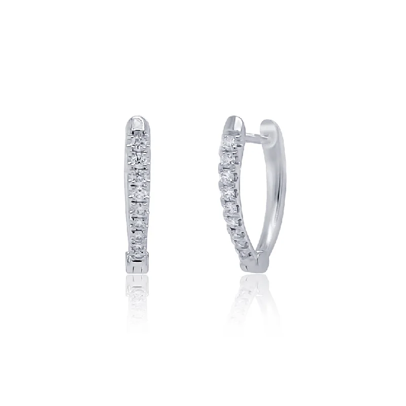 Dazzling Crystal Earrings For Elegant Style-0.22 Carat Diamond Earrings in 14K White Gold