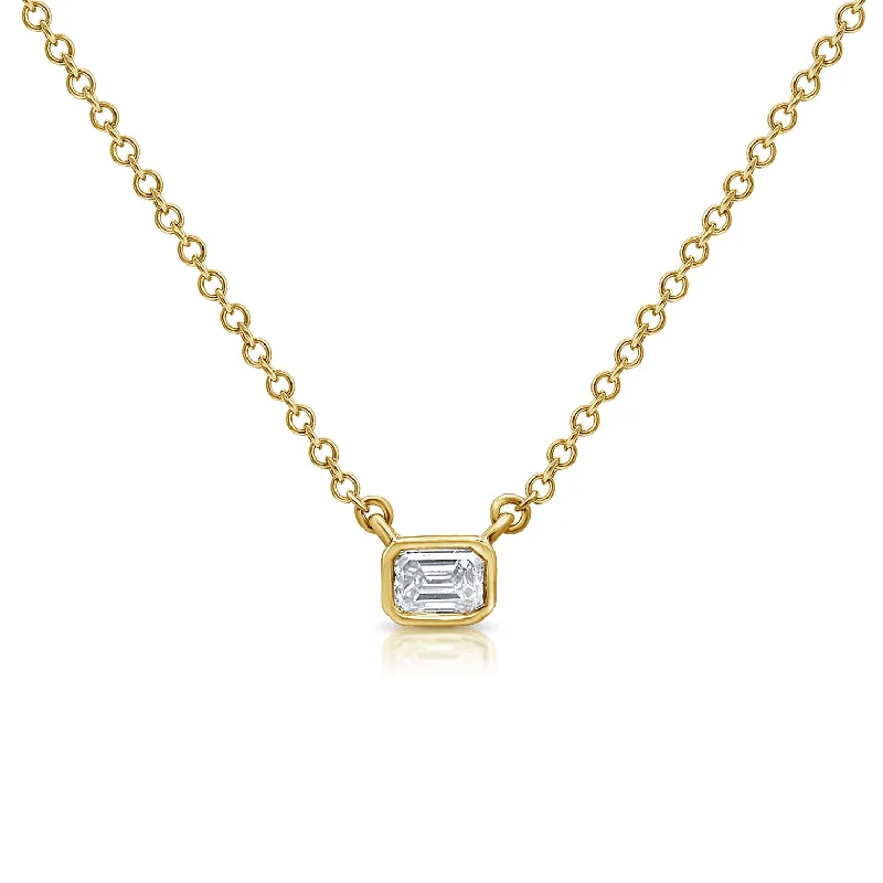 Unique Crystal Necklaces For Bold Fashion-DIAMOND SOLITAIRE PENDANT NECKLACE