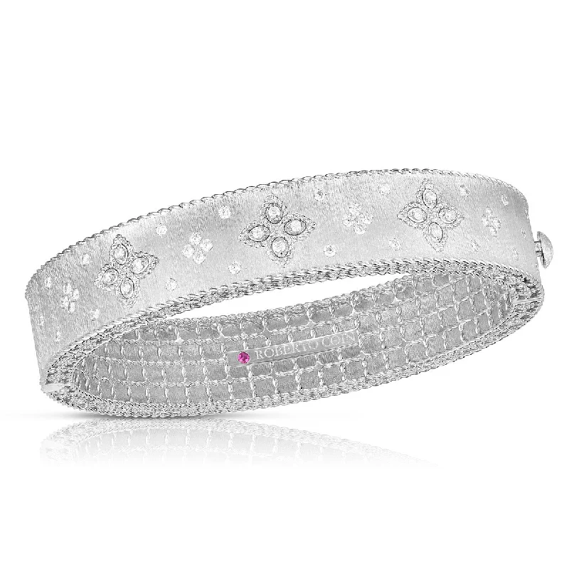 Bangles For Masculine Appeal-Venetian Princess Satin Diamond Bangle