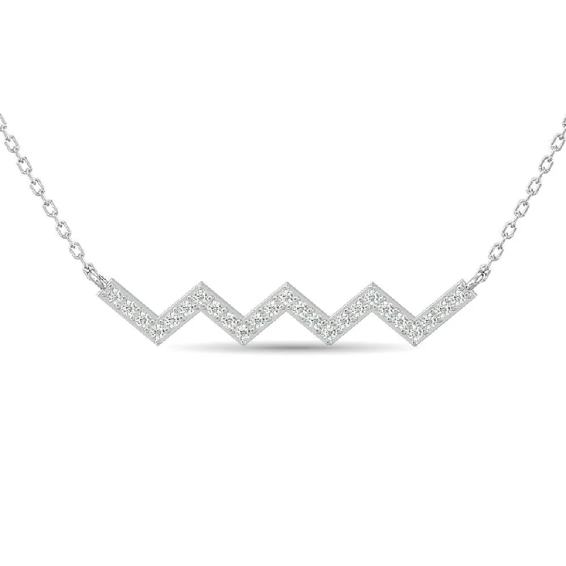 Elegant Gold Pendant Necklaces For Special Occasions-Diamond 1/10 Ct.Tw. Fashion Necklace in 10K White Gold