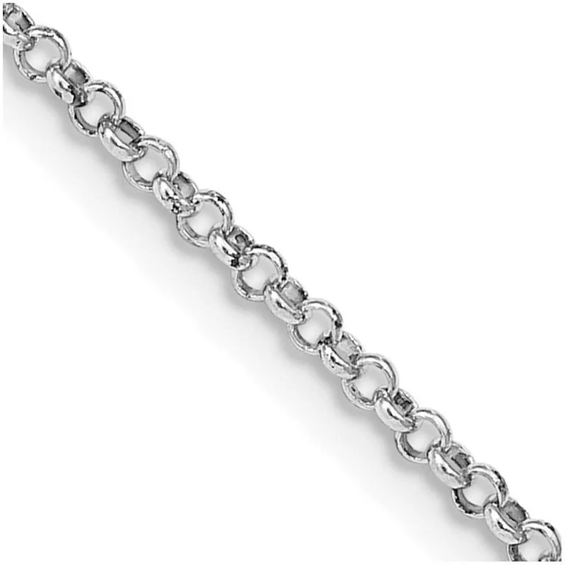 Classic Silver Necklaces For Timeless Fashion-Sterling Silver Rhodium-plated 1.5mm Rolo Chain Necklace