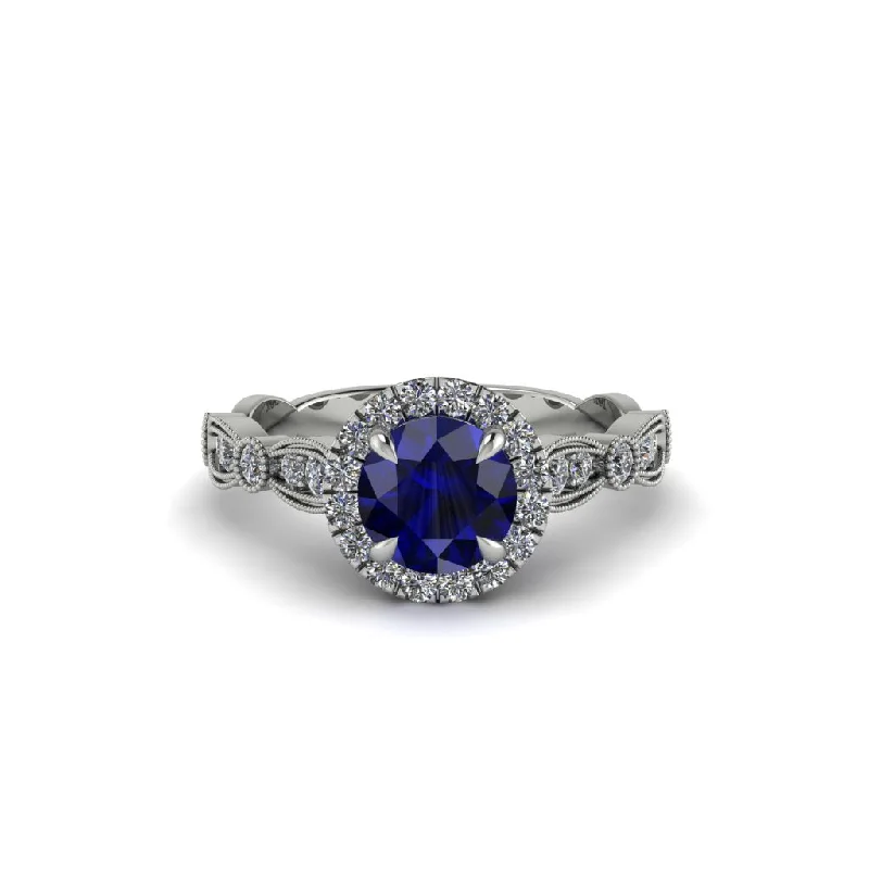 Stunning Pearl Rings For Elegant Wear-Round Cut Sapphire Radiant Eternity Engagement Ring - Kamryn No. 15