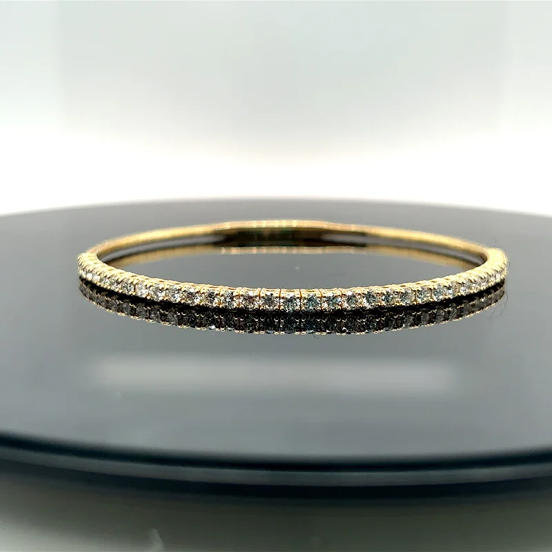 Bangles For Graduation Parties-14k Yellow Gold 1.89CTW Diamond Flex Bangle