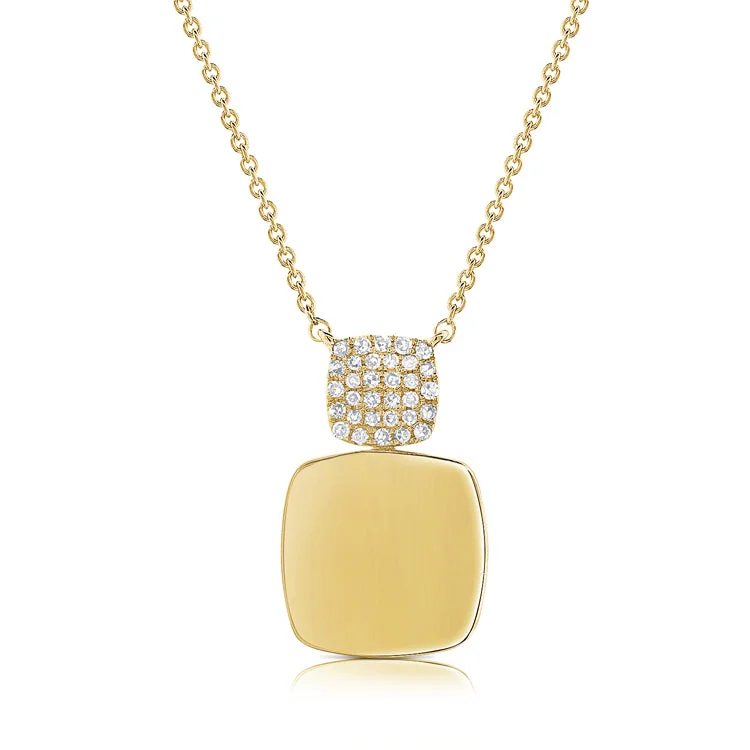 Bold Resin Bar Necklaces For Fashion Forward-Elegant 14K Gold Pendant Necklace with Diamond Accents