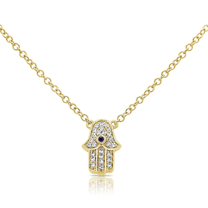 Beautiful Multi-Layered Necklaces For Trendy Wear-Diamond Evil Eye & Hamsa Necklace