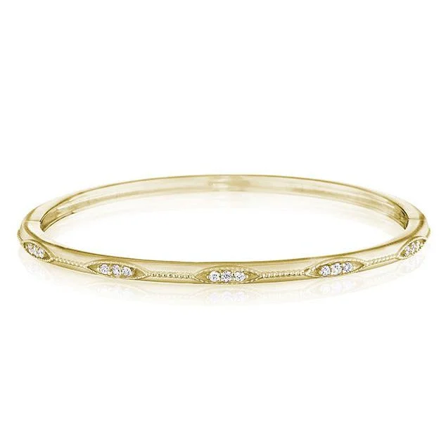 Bangles For Bridal Gifts-Thin Diamond And Bead Bangle