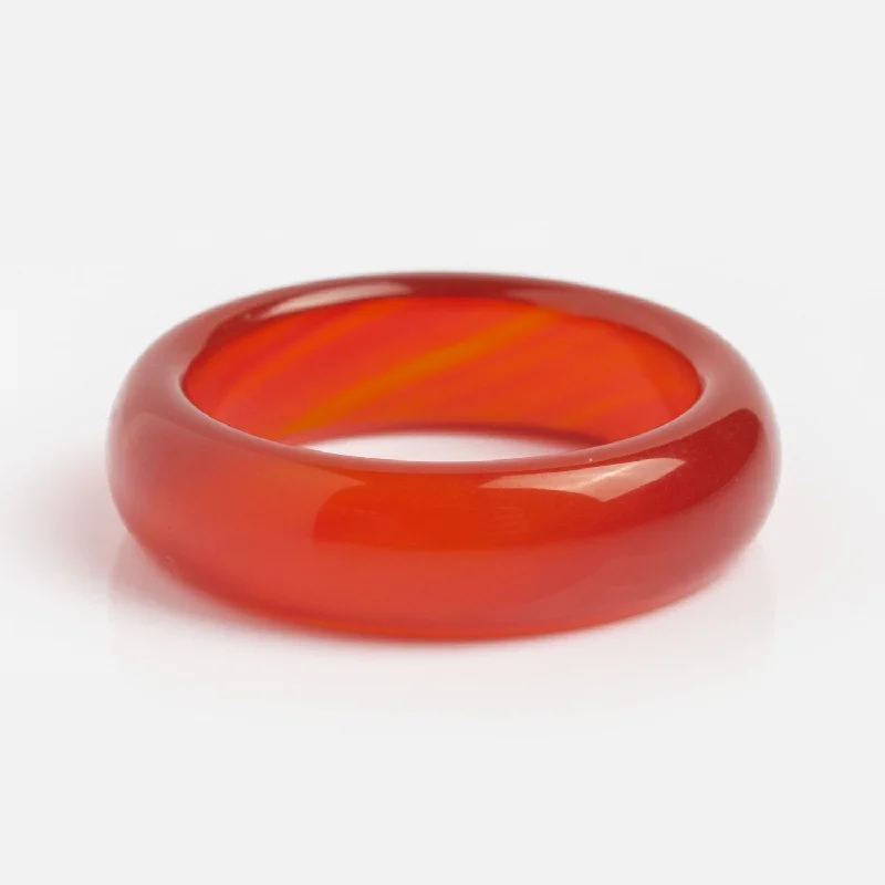 Colorful Gemstone Rings For Vibrant Looks-Persimmon Dark Orange Agate Stone Ring