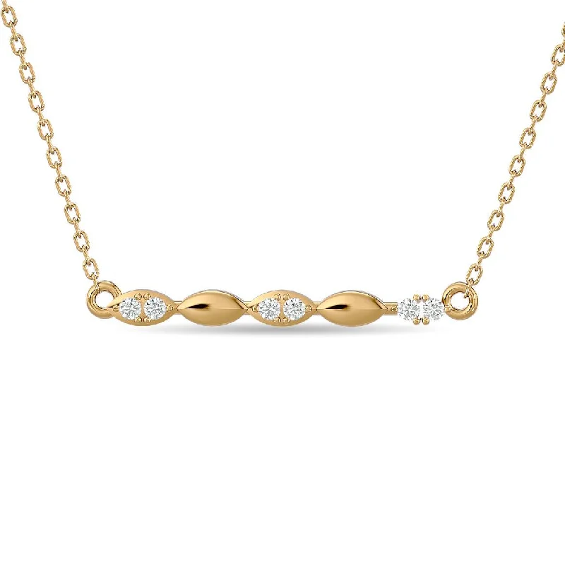 Long Beaded Necklaces For Boho Vibes-Diamond 1/10 ct tw Fashion Necklace in 10K Yellow Gold