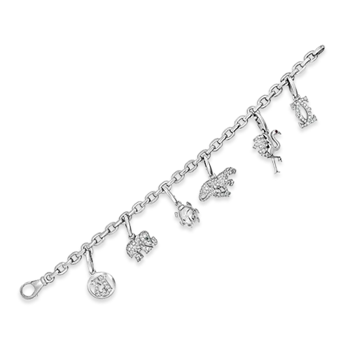 Bracelets For Elegant Statement-Diamond Cartier Estate Charm Bracelet