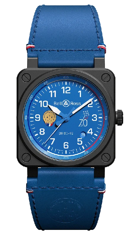 Watches With Vintage Designs-Bell & Ross BR03-92 Patrouille De France 70th Anniversary Blue 42mm Watch