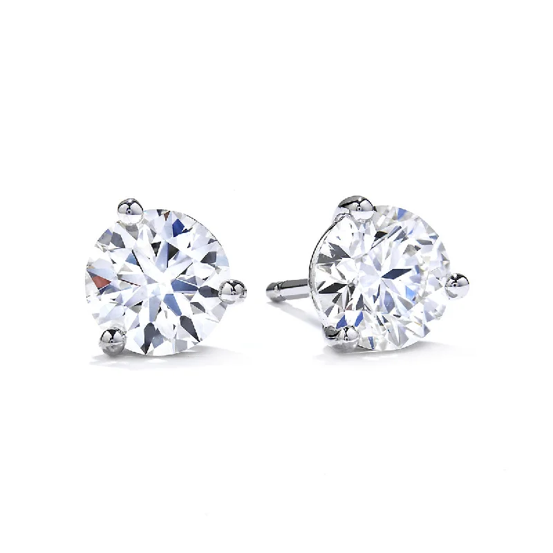 Gold Earrings For Women Of All Ages-18K Round Brilliant Diamond Stud Earrings