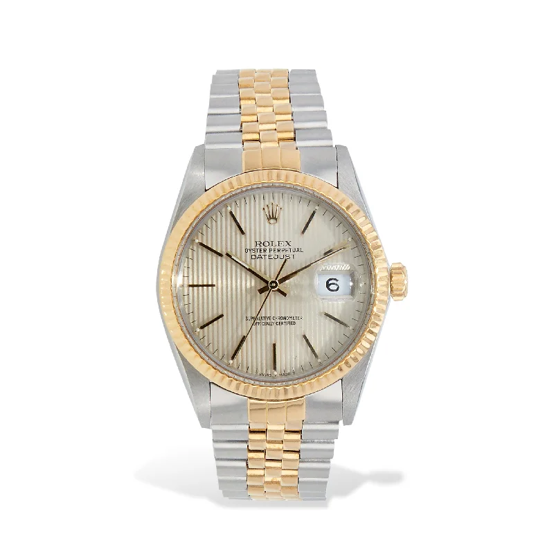 Watches In Silver-Rolex Datejust Two-tone 36mm Estate Watch