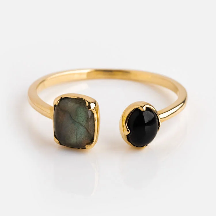 Beautiful Cocktail Rings For Evening Fashion-Solid Gold Open Front Ring for Protection