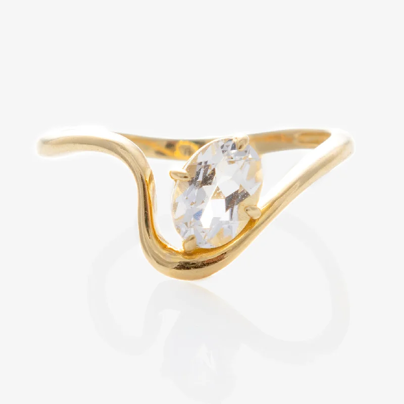 Personalized Cocktail Rings For Special Occasions-Solid Gold Floating Gem Ring