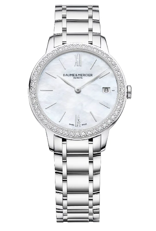 Watches For Birthday Gifts-Baume & Mercier Classima Mother of Pearl Diamond 31mm Watch - 10478