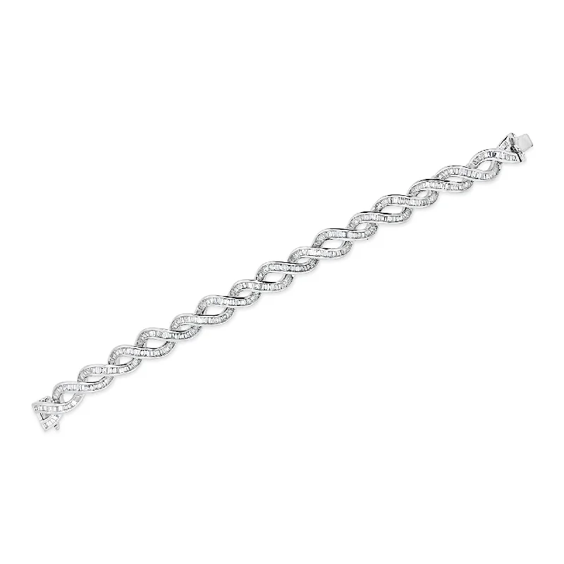 Bracelets With Diamond Accents-Spiral Diamond Estate Bracelet