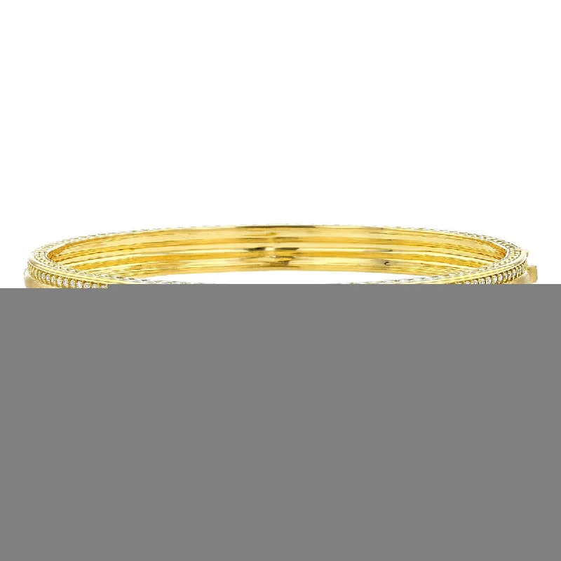 Bangles With Heart Patterns-Engravable Diamond Bangle