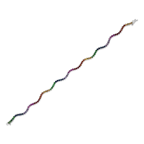 Bracelets For Office Wear-Multi-color Sapphire Squiggle Bracelet