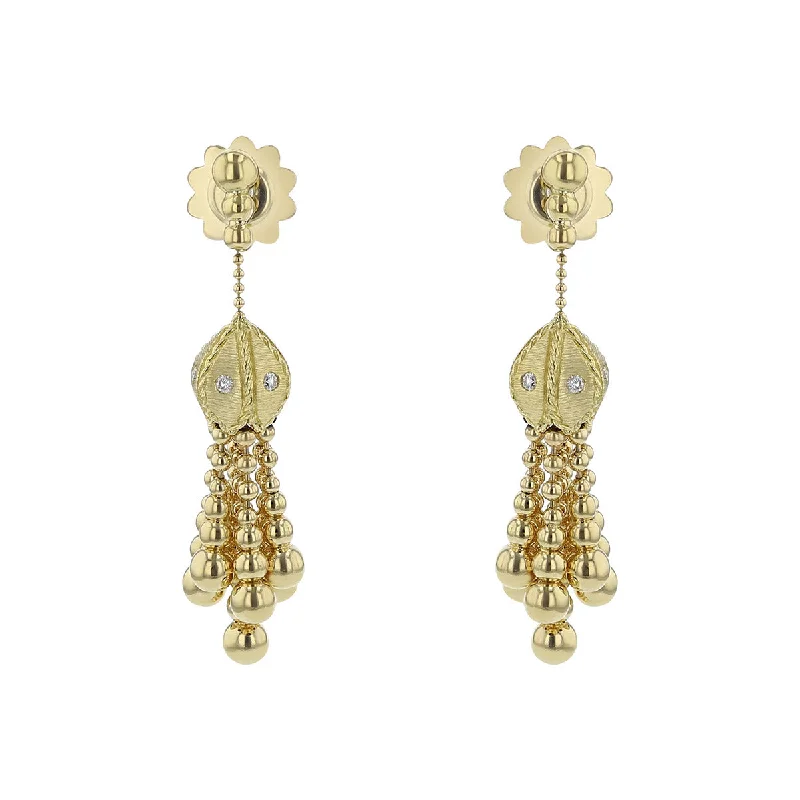 Statement Earrings For Bold Fashion Choices-18K Princess Diamond Tassel Earrings