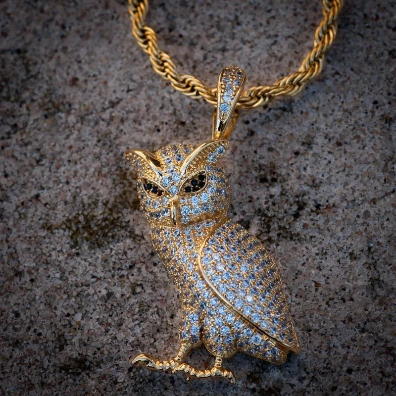 Unique Wooden Necklaces For Nature Lovers-Iced Owl Necklace