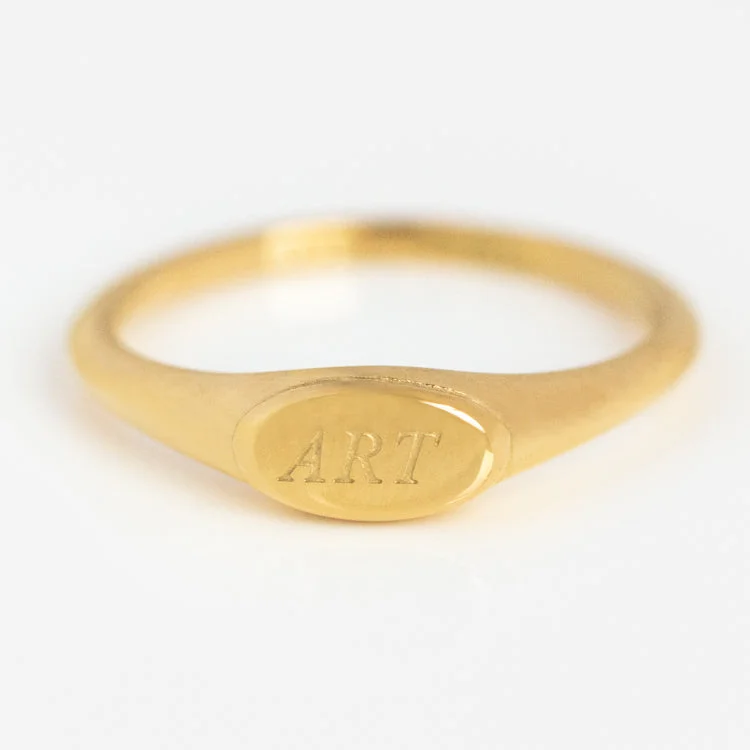 Statement Gold Rings For Fashion Enthusiasts-ART Signet Ring