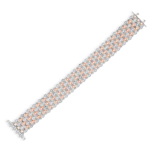 Bracelets In Antique Style-Rose & White Gold Diamond Bracelet